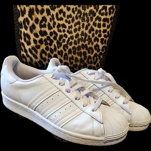 Men's White Leather Adidas Tennis Shoes Retro Style